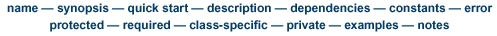 Manual Page Sections