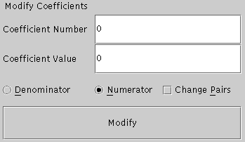 Modify Coefficients Modify Coefficients